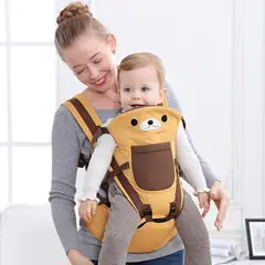 TATEE - Portabebés Bear 4 en 1 Flip ajustable oso amarillo