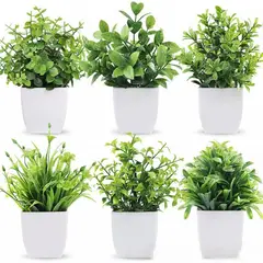 TATEE - Set 6 Plantas artificiales en macetas Decoraciones verde