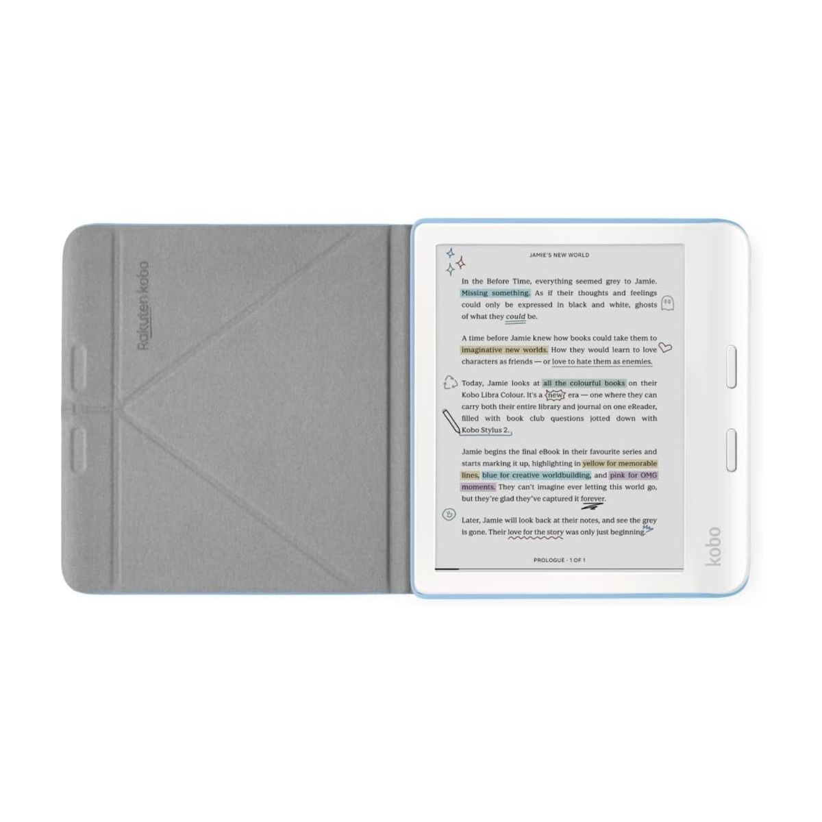 KOBO - Funda Protectora Notebook SleepCover para Kobo Libra Colour Azul