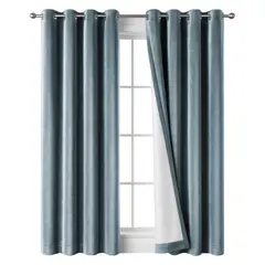 GENERICO - PACK X 2 CORTINA BLACKOUT 100% 140*230CM TEXTURA TERCIOPELO TURQUESA - Turquesa
