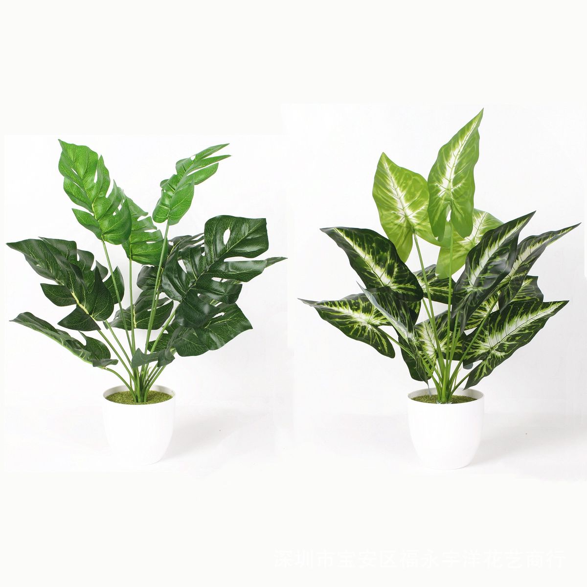TATEE - set 2 Plantas artificiales en macetas Monstera y cala Decoraciones