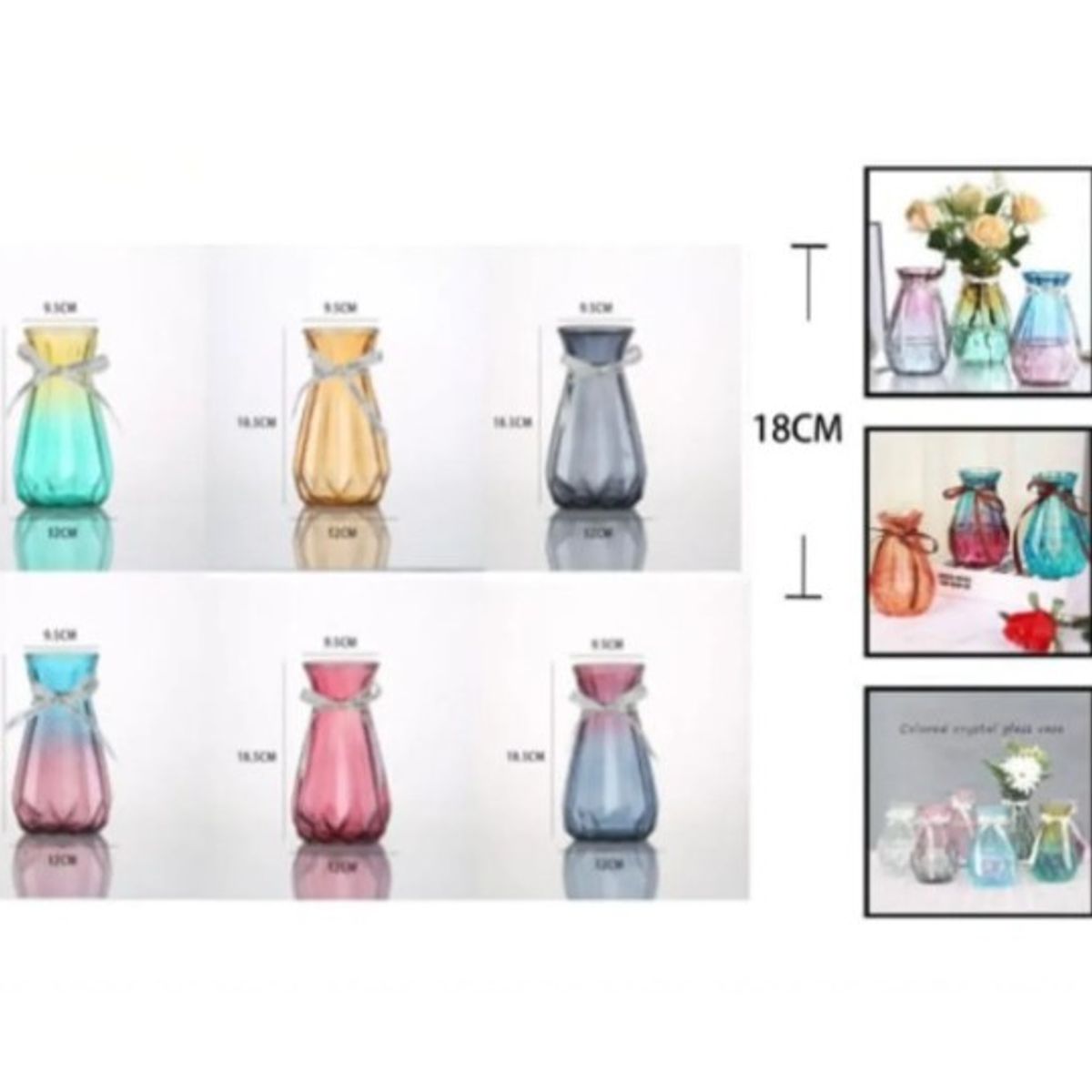 GENERICO - Macetero De Vidrio 18Cm Para Flores Florero