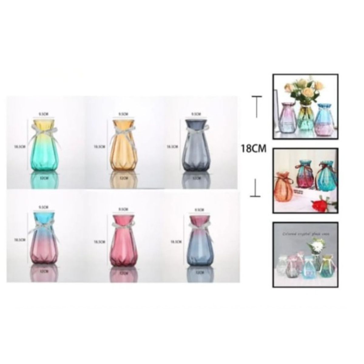 GENERICO - Macetero De Vidrio 18Cm Para Flores Florero