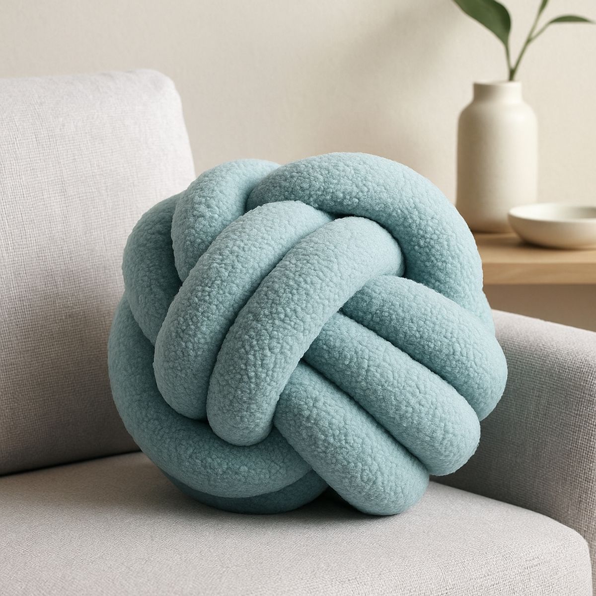 GENERICO - Cojín Decorativo Nudo Celeste Toque Chic y Acogedor