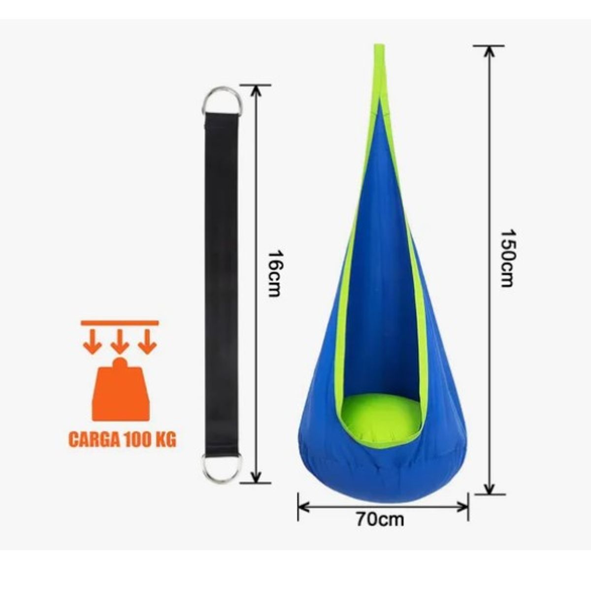 OFERTABKN - Columpio Sensorial Hamaca Niños Interior Y Exterio Con Cojín