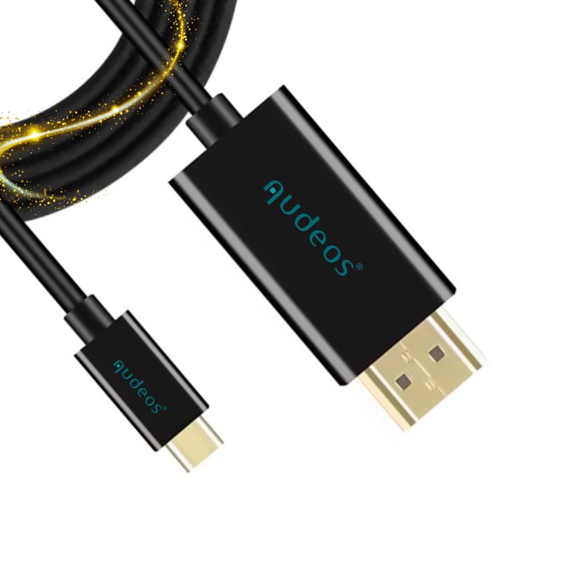 GENERICO - Cable Tipo C A Hdmi 4k 2k De 1,8 Metros De Largo Usb C Hd Negro