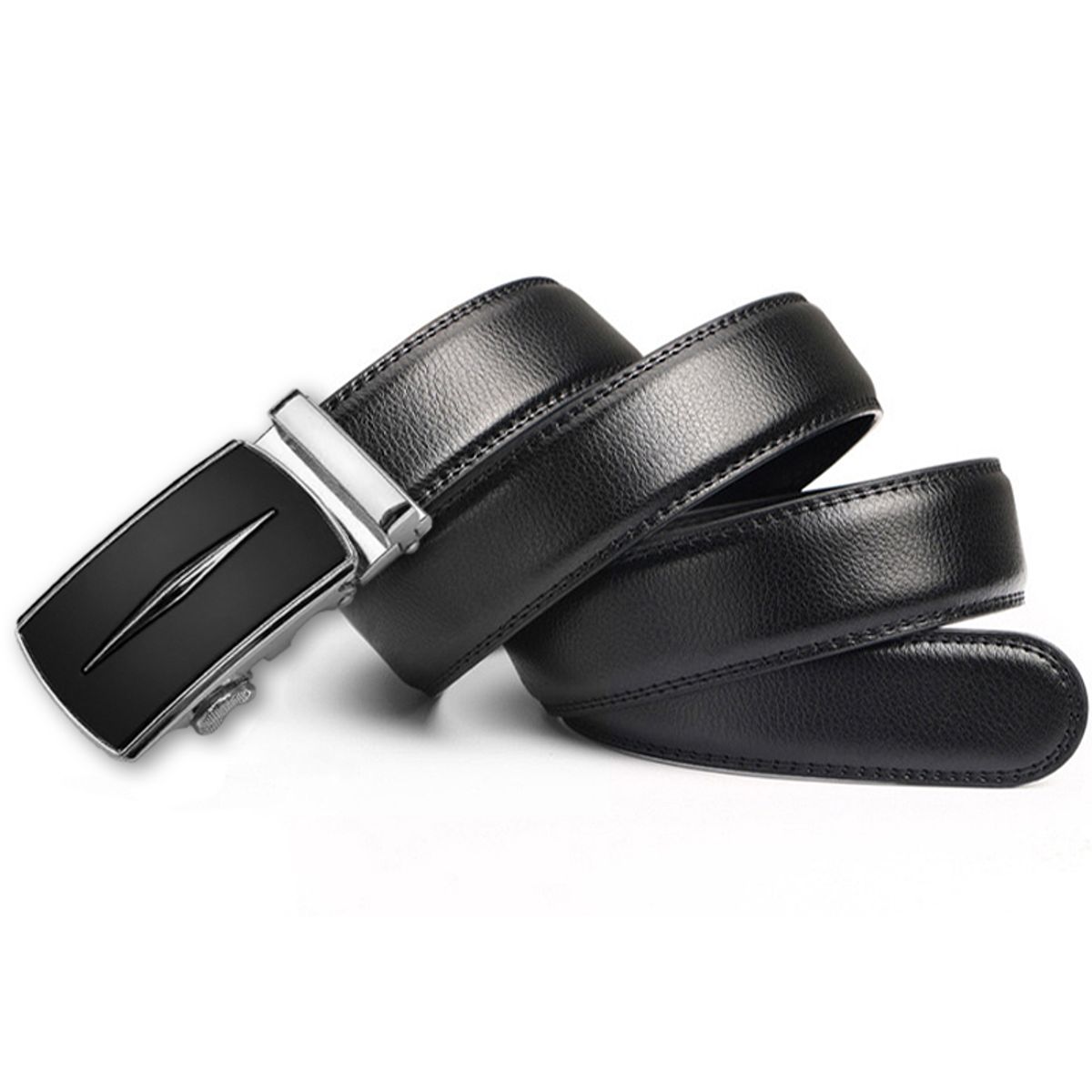 SN SONEC - Cinturón Diseño ejecutivo automático hombre Modelo Coupe Plateado