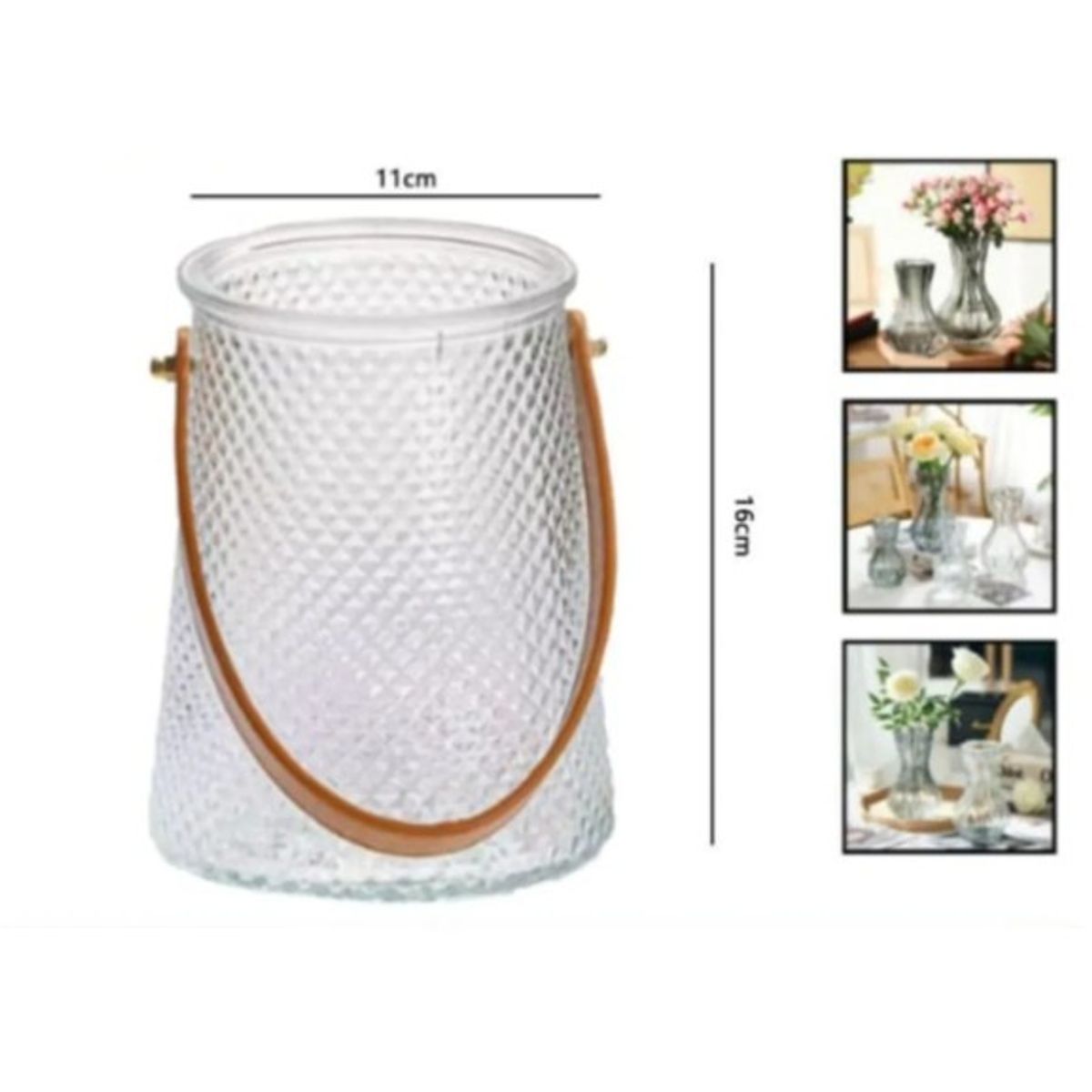 GENERICO - Macetero De Vidrio 16Cm Para Flores Florero