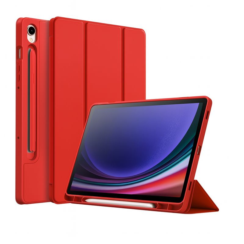 GENERICO - Funda Smart Cover Para Tab Samsung S10 Fe 10.9 Rojo