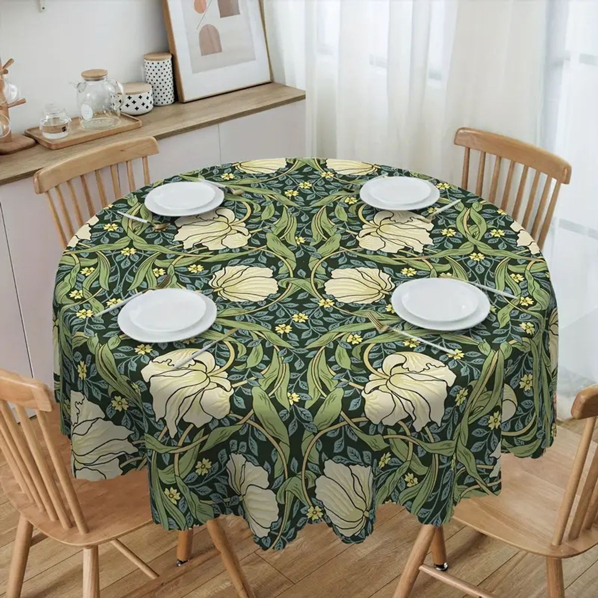 PUREPOWER - Mantel Redondo Flores Vintage 150x150cm