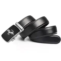 SN SONEC - Cinturón ejecutivo hebilla automática hombre Cavallino Plateado