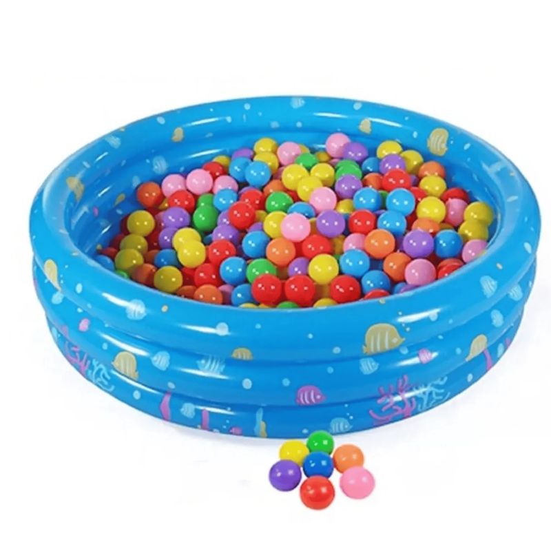CARIBEE - Piscina Redonda Inflable Niños Anillos Azul