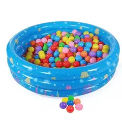 CARIBEE - Piscina Redonda Inflable Niños Anillos Azul