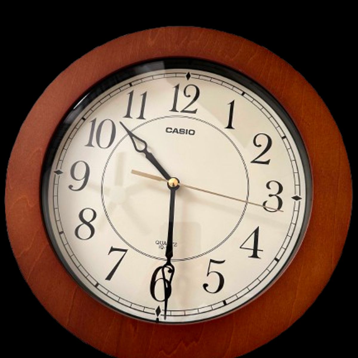 CASIO - RELOJ CASIO MURAL IQ126-5D ANALOGO SILENCIOSO madera