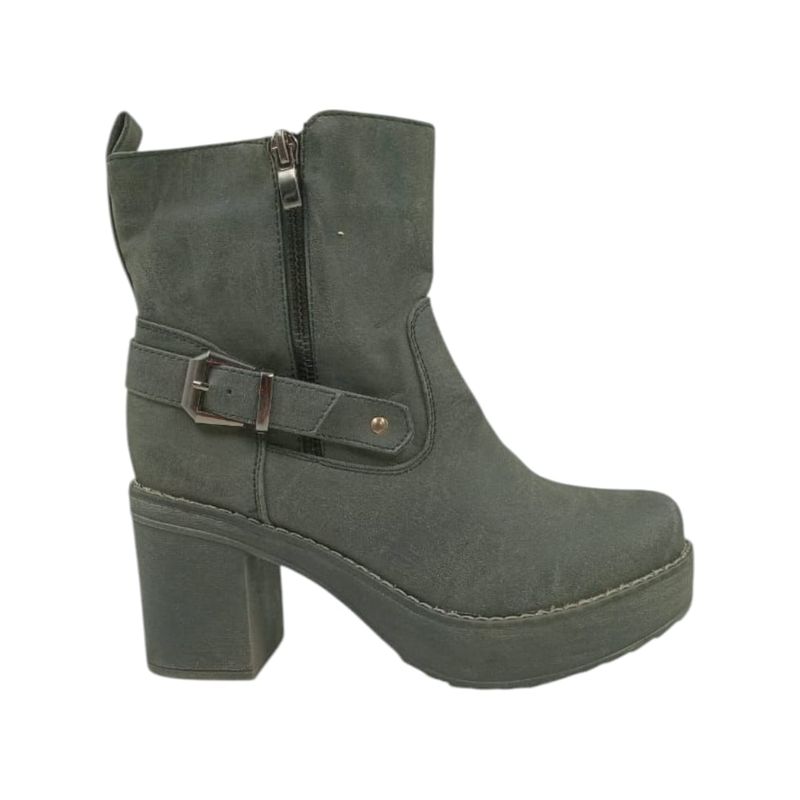 HERIEL - Bota Negra Plataforma Mujer
