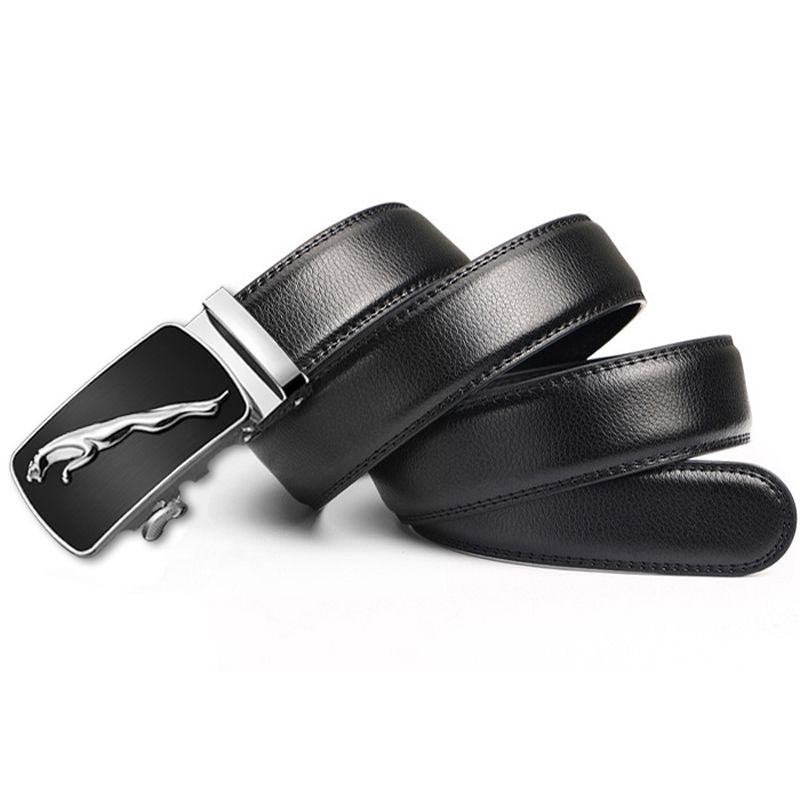 SN SONEC - Cinturón ejecutivo automático hombre modelo Jaguar Plateado