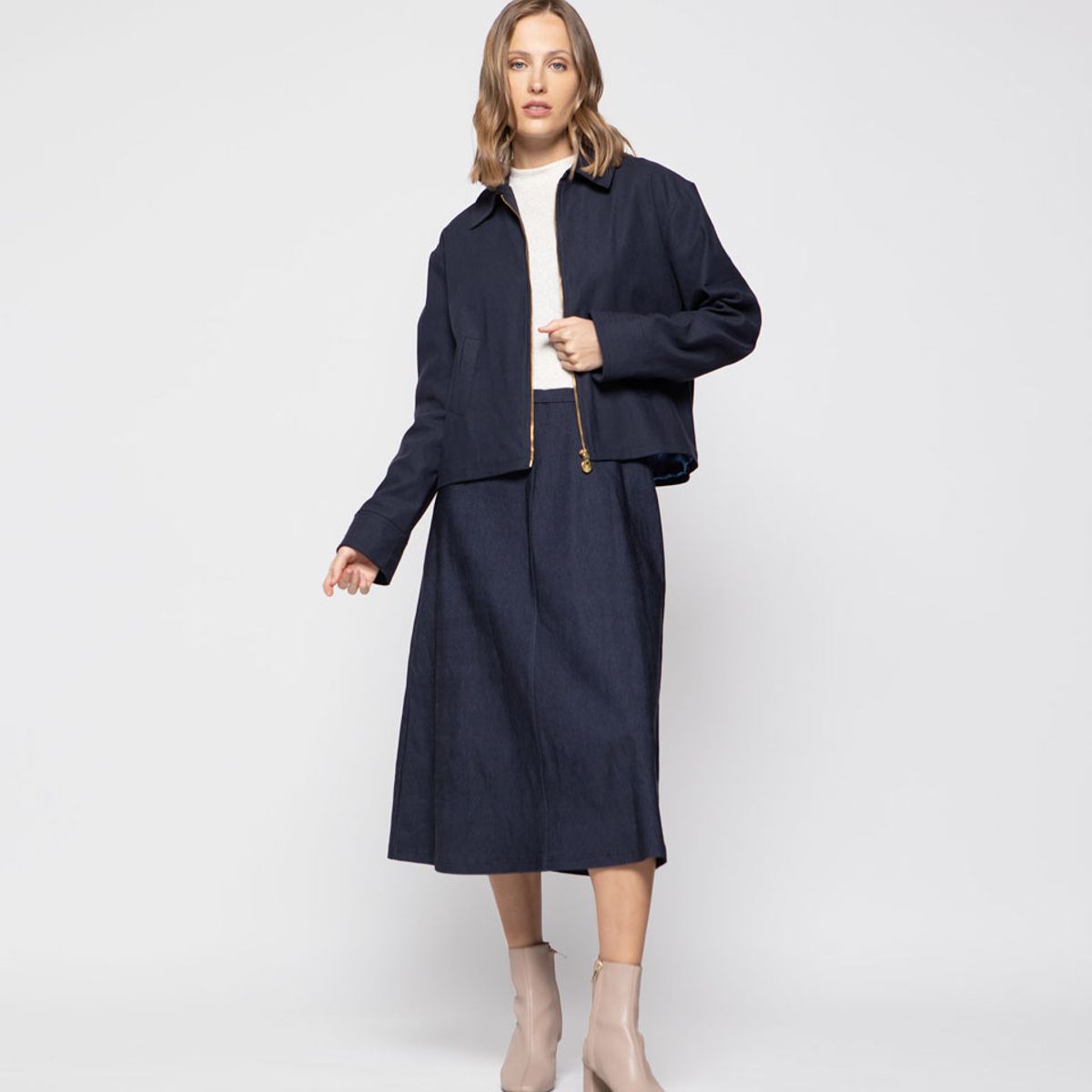 LUDOVICA - Chaqueta Mujer Margarita Azul Marino Ludovica