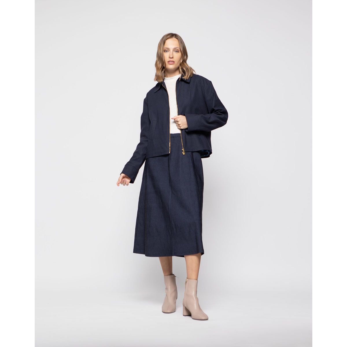 LUDOVICA - Chaqueta Mujer Margarita Azul Marino Ludovica