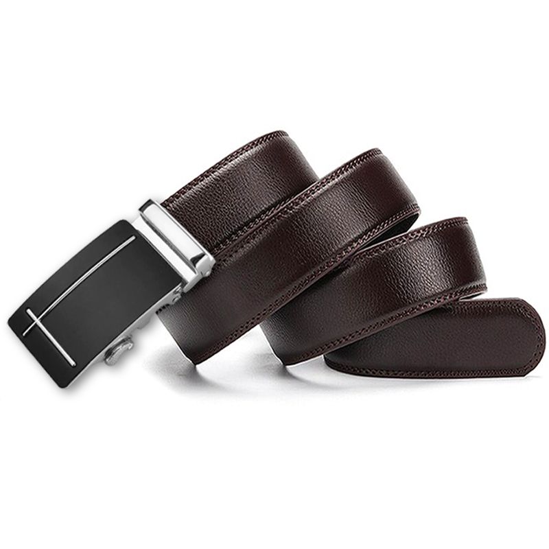 SN SONEC - Cinturón Hombre ejecutivo Hebilla automática modelo Salib Plateado