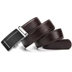 SN SONEC - Cinturón Hombre ejecutivo Hebilla automática modelo Salib Plateado