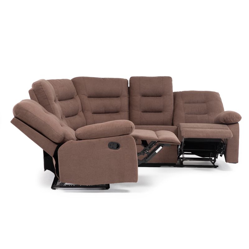 DANIELS - Sofá Seccional Reclinable Moderno Siena Café 8038BR