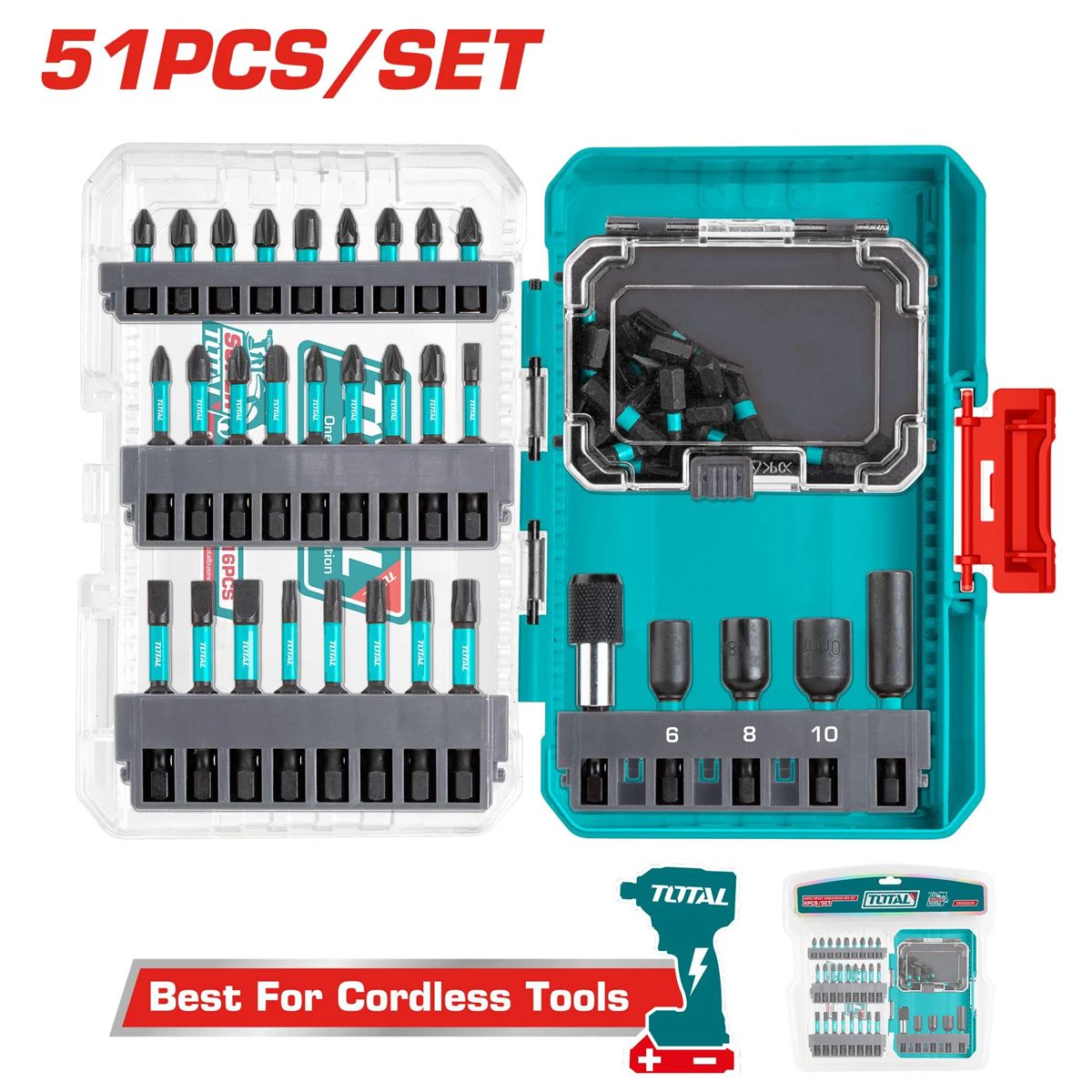 TOTAL TOOLS - SET TOTAL TACSDL25106 51 ACC PUNTAS PUNTO ATO IMPACTO
