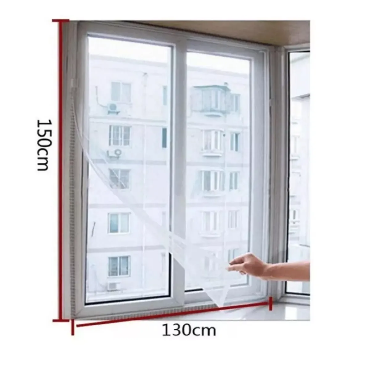 CARIBEE - Malla Ventana Mosquitos Moscas Ajustable Blanca