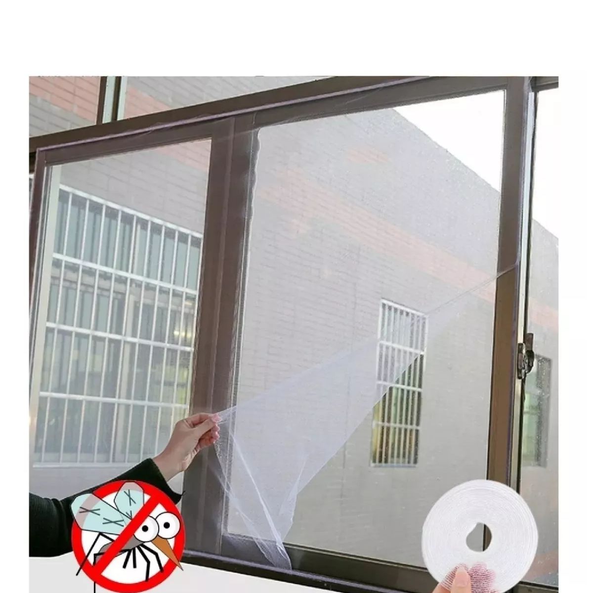 CARIBEE - Malla Ventana Mosquitos Moscas Ajustable Blanca