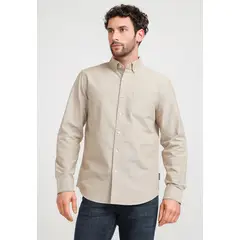 PERRY ELLIS - Camisa Hombre Oxford Khaki