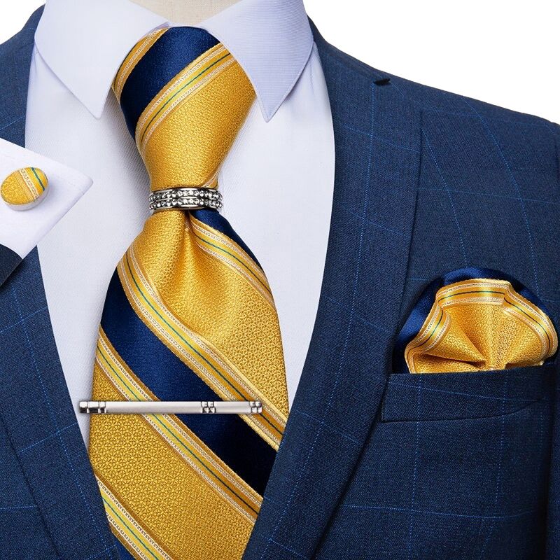 SN SONEC - Corbata Hombre Formal Clip sujetador anillo paño y colleras Regalo