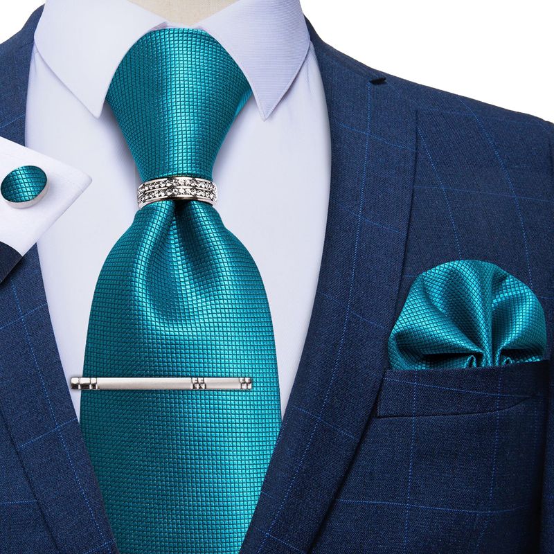 SN SONEC - Corbata Hombre Formal Clip sujetador anillo paño y colleras Regalo