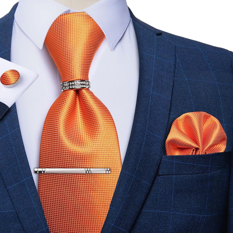 SN SONEC - Corbata Hombre Formal Clip sujetador anillo paño y colleras Regalo