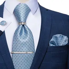 SN SONEC - Corbata Hombre Formal Clip sujetador anillo paño y colleras Regalo