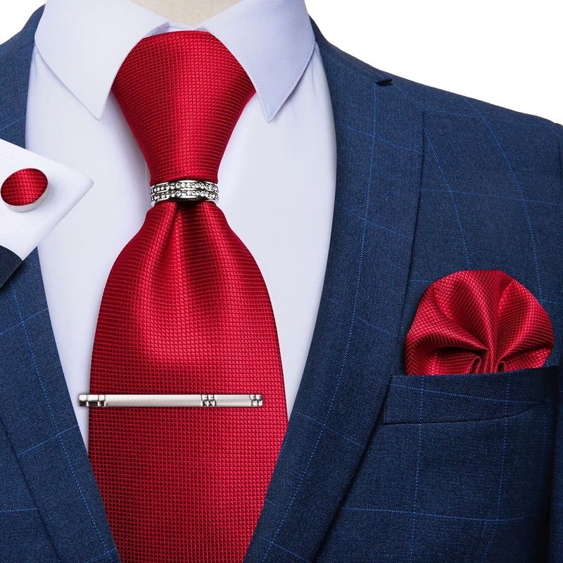 SN SONEC - Corbata Hombre Formal Clip sujetador anillo paño y colleras Regalo