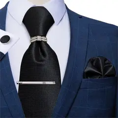 SN SONEC - Corbata Hombre Formal Clip sujetador anillo paño y colleras Regalo