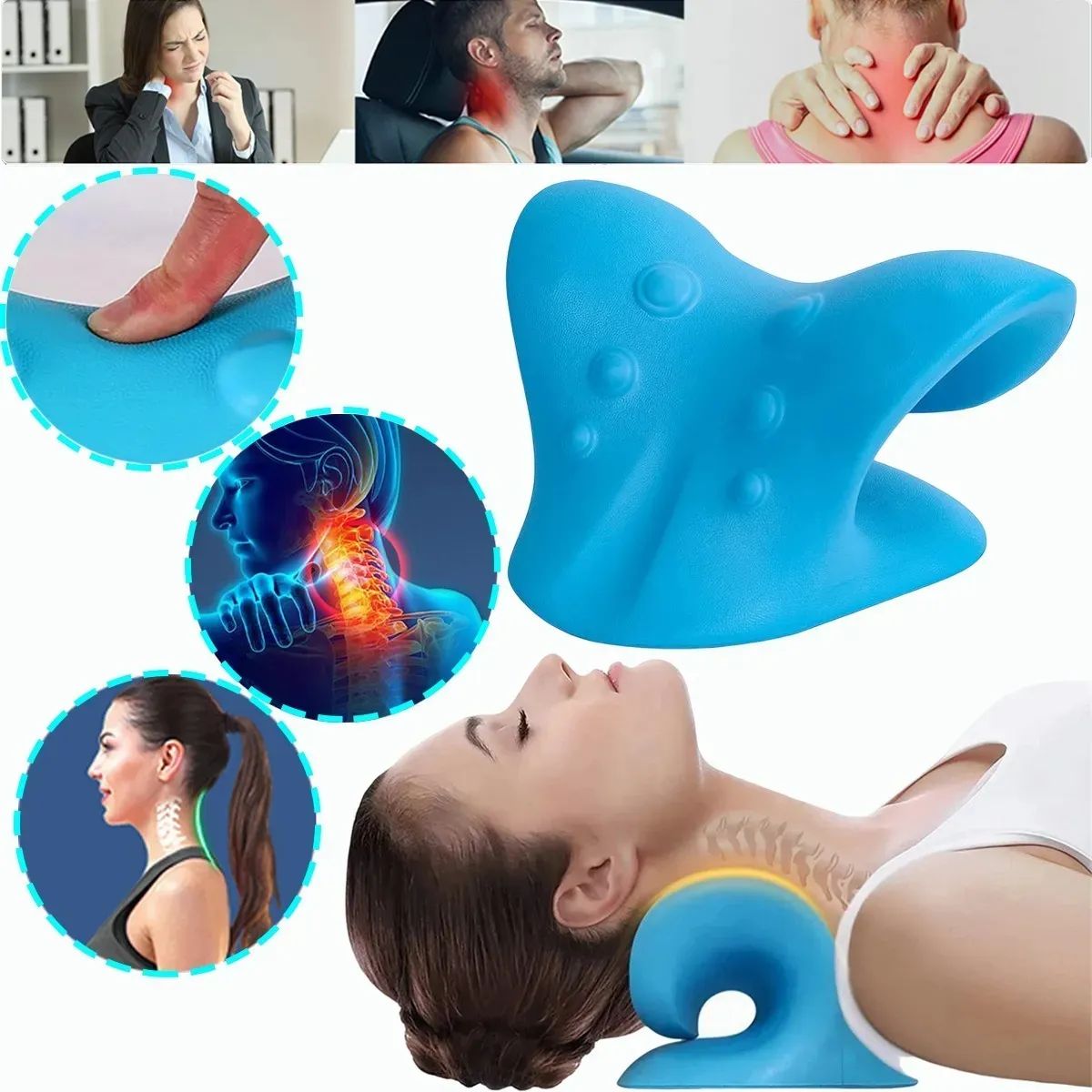 GEN - Almohada Tracción Cervical Relajante Muscular Hombros Cuello