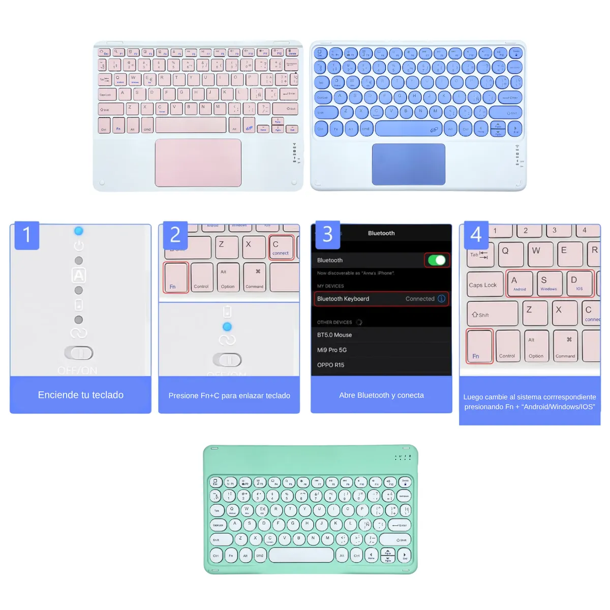GENERICO - Fundas Con Teclado TouchPad Para iPad 10,2 (7,8,9 GEN) Incluye letra Ñ