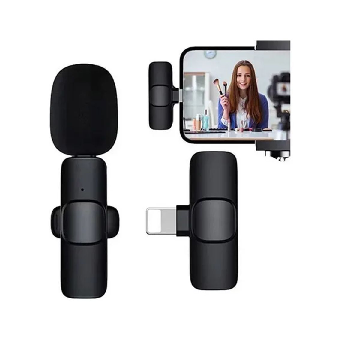 GENERICO - Micrófono Inalámbrico Solapa Para iPhone Lightning My-7300