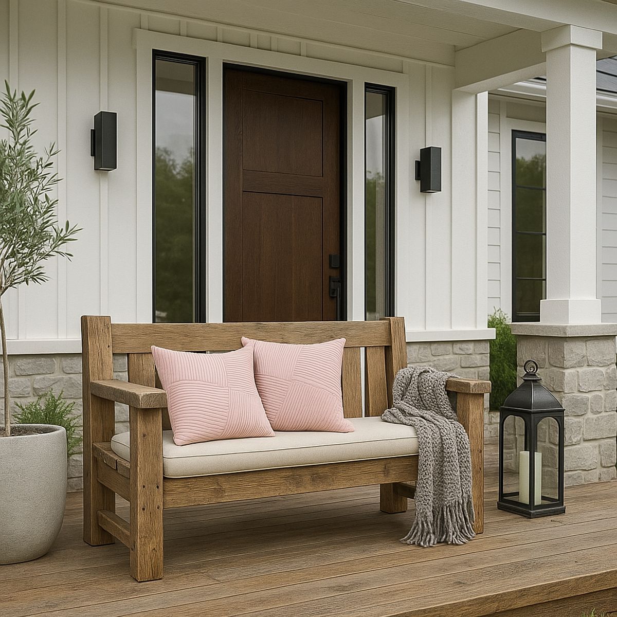 GENERICO - Pack 2 Fundas De Cojín 45x45 Rosa Estilo Acanalado