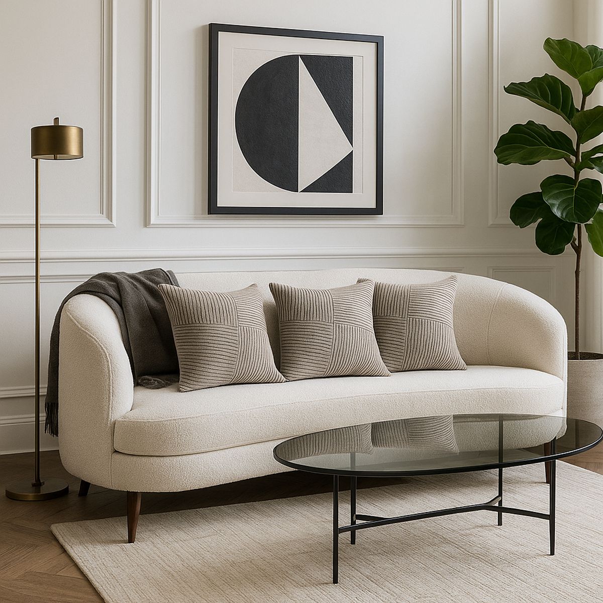 GENERICO - Pack de 3 Fundas Para Cojín Modelo Acanalado Lineas Gris 45x45