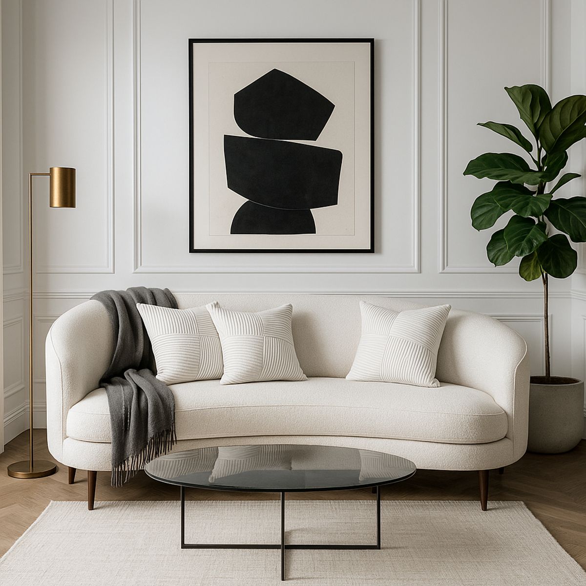 GENERICO - Pack de 3 Fundas Para Cojín Modelo Acanalado Lineas Blanco Marfil 45x45