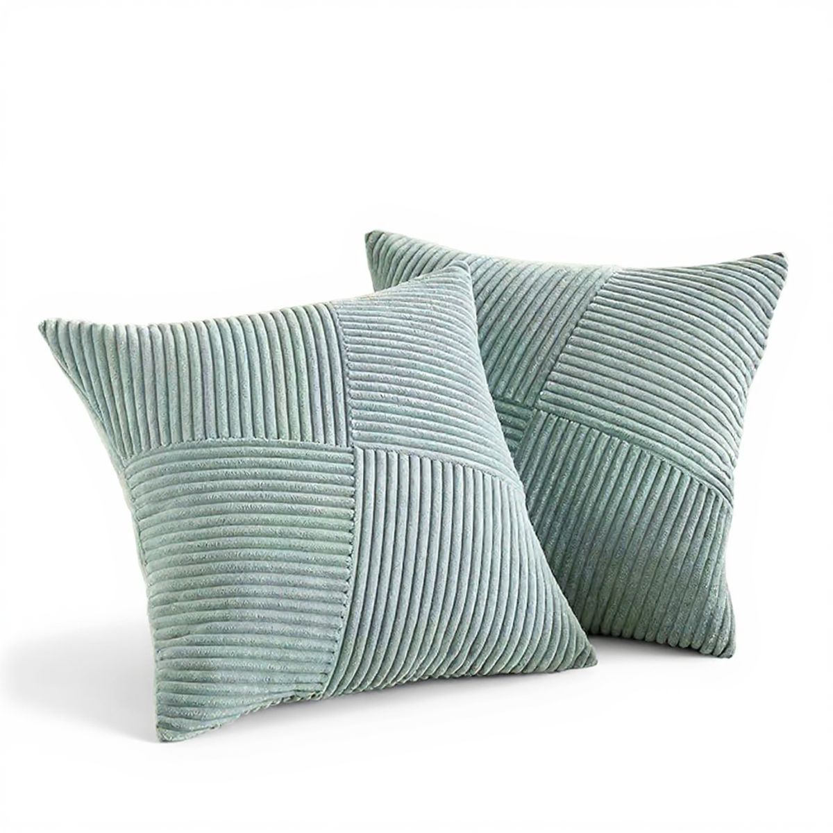 GENERICO - Pack 2 Fundas De Cojín Textura Acanalada Turquesa