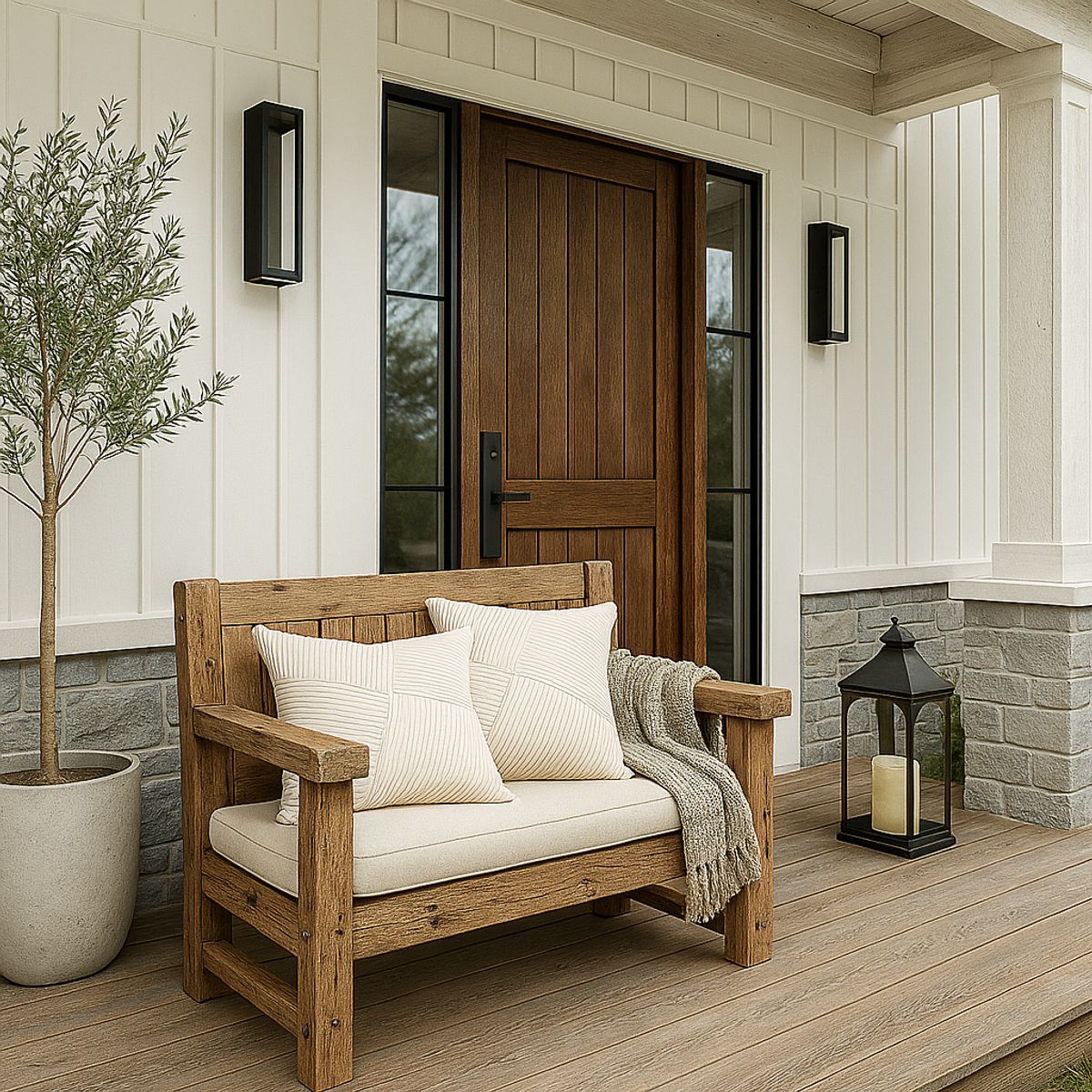 GENERICO - Pack 2 Fundas Para Cojin Color Blanco Marfil Modelo Acanalado