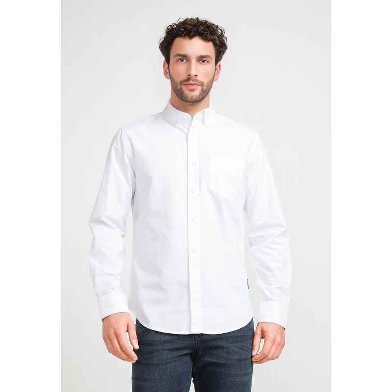 PERRY ELLIS - Camisa Hombre Oxford Blanco