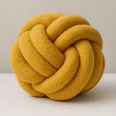 GENERICO - Cojín Nudo Amarillo Decorativo y Sofisticado para Hogar