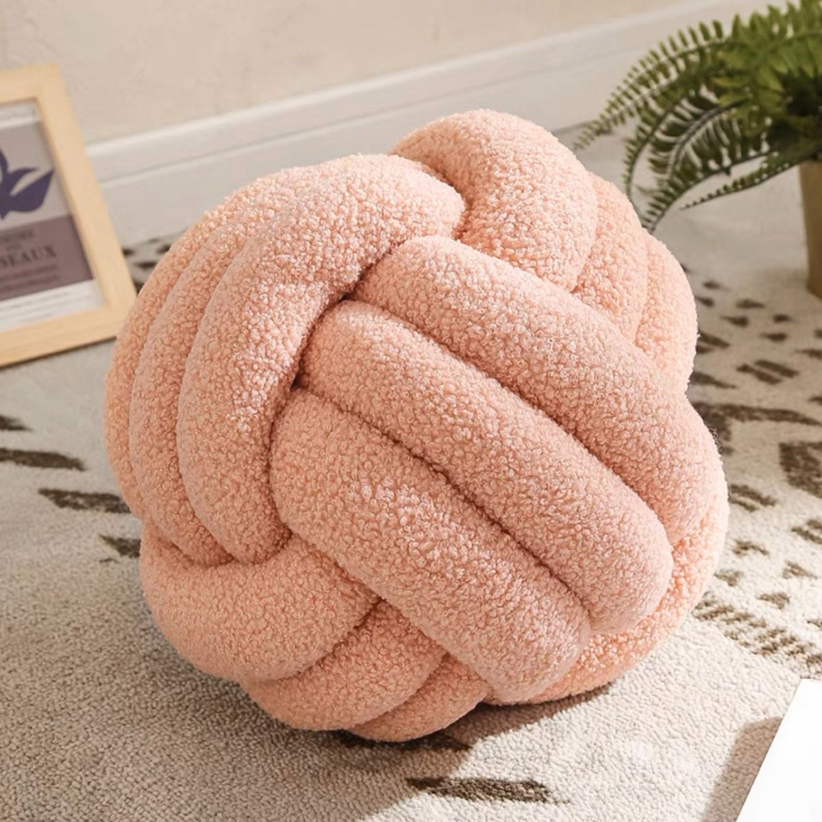 GENERICO - Excelencia en Cojín Nudo Decorativo Rosa Estilo Contemporáneo