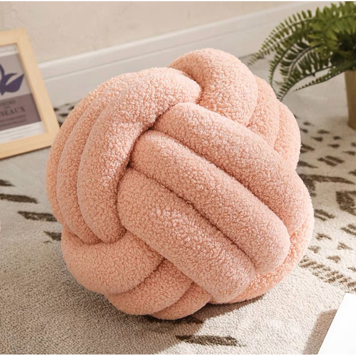 GENERICO - Excelencia en Cojín Nudo Decorativo Rosa Estilo Contemporáneo
