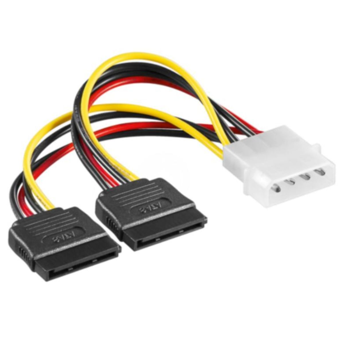 GENERICO - Cable Adaptador Divisor de Alimentación Molex 4 Pines a 2x SATA