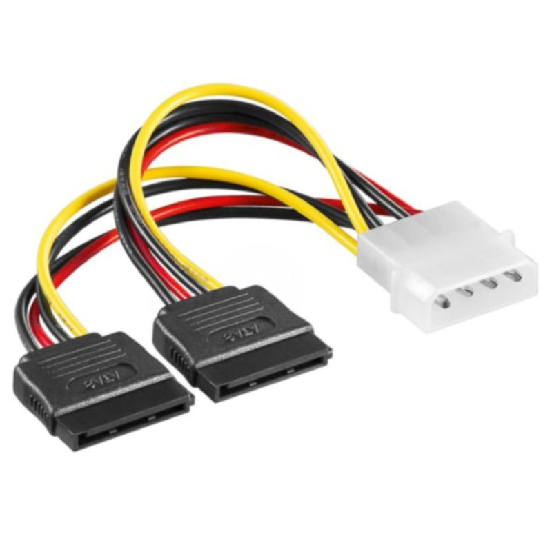 GENERICO - Cable Adaptador Divisor de Alimentación Molex 4 Pines a 2x SATA