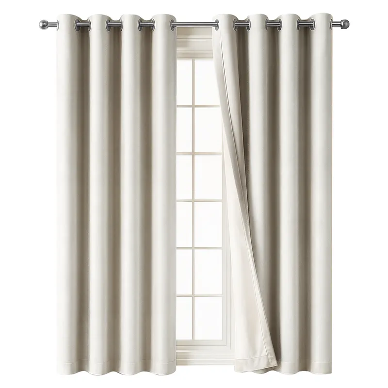 OKAERI - CORTINA BLACKOUT 100% 140x230CM TEXTURA TERCIOPELO - Blanco
